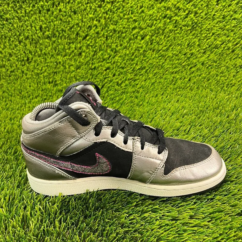 Nike Air Jordan 1 Phat Girls Size 6.5Y‎ Silver Black Pink Walking Shoes Sneakers
